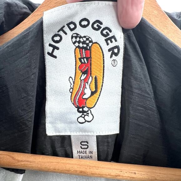 Vintage 80s Hotdogger Black Nylon Windbreaker Half Zip Windbreaker Jacket Small - Picture 5 of 5